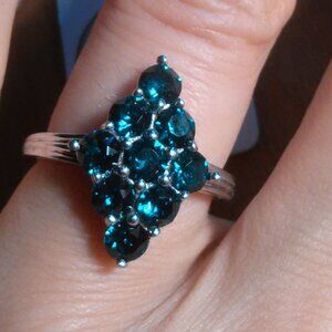 Swarovski Emerald Color Crystal Platinum Bond Ring (Size 7)